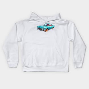 Colored Classic Car Design in Vibrant Vector Style Kids Hoodie